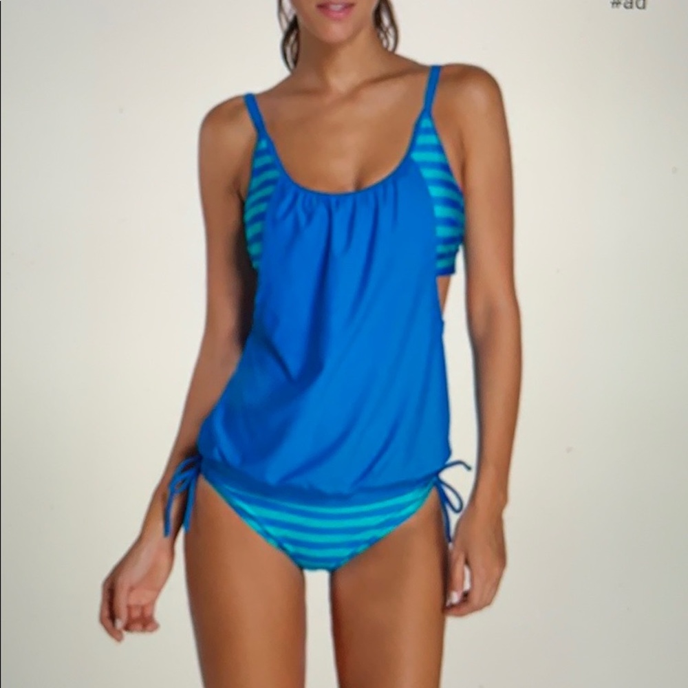 NEW Stripe Tankini Swimsuit 2 Piece